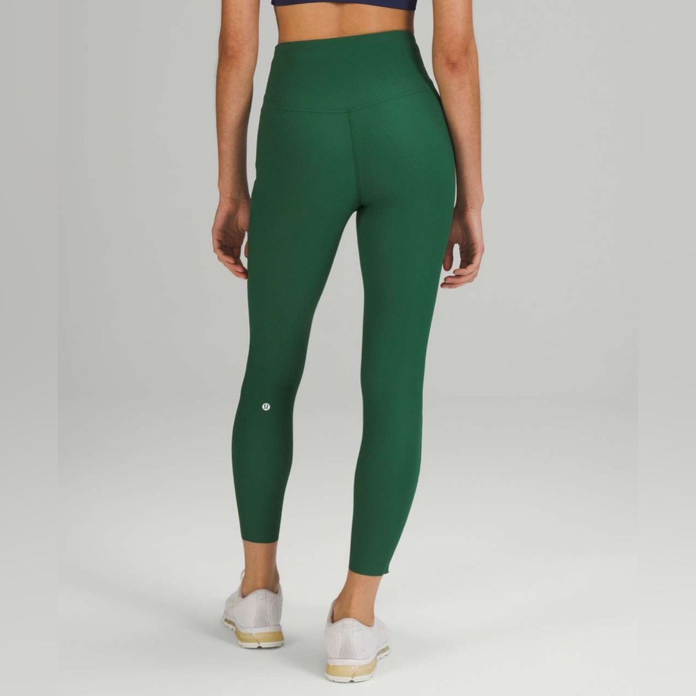 Lululemon Base Pace High Rise Ribbed Tight 25" in Everglade Green
